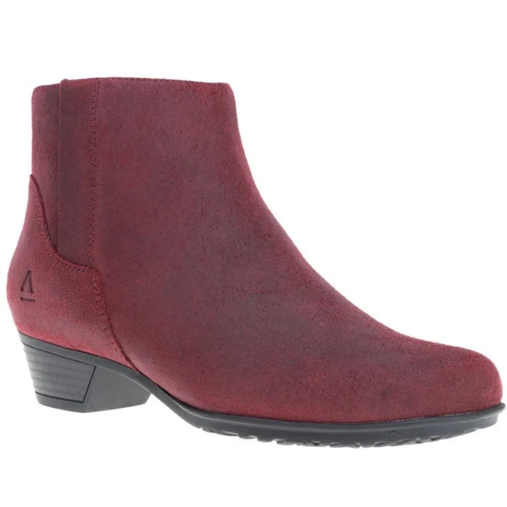 Abeo Ankle Boots Melanie Burgundy Tumbled Leather Bootie Women’s 7 Red - Image 13
