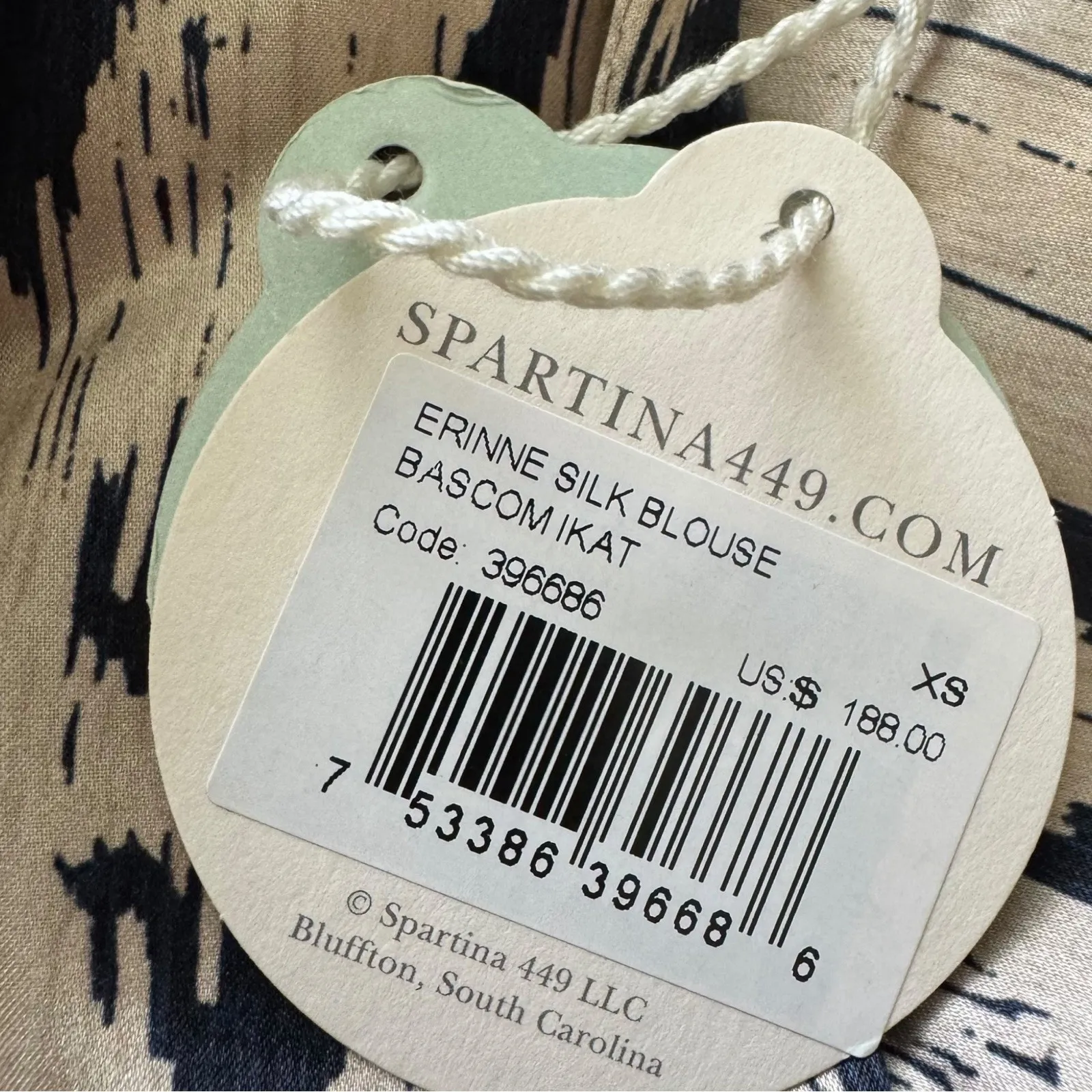 Spartina 449 Erinne Silk Blouse Bascom‎ Ikat NWT Sz XS MSRP $188 - Image 10