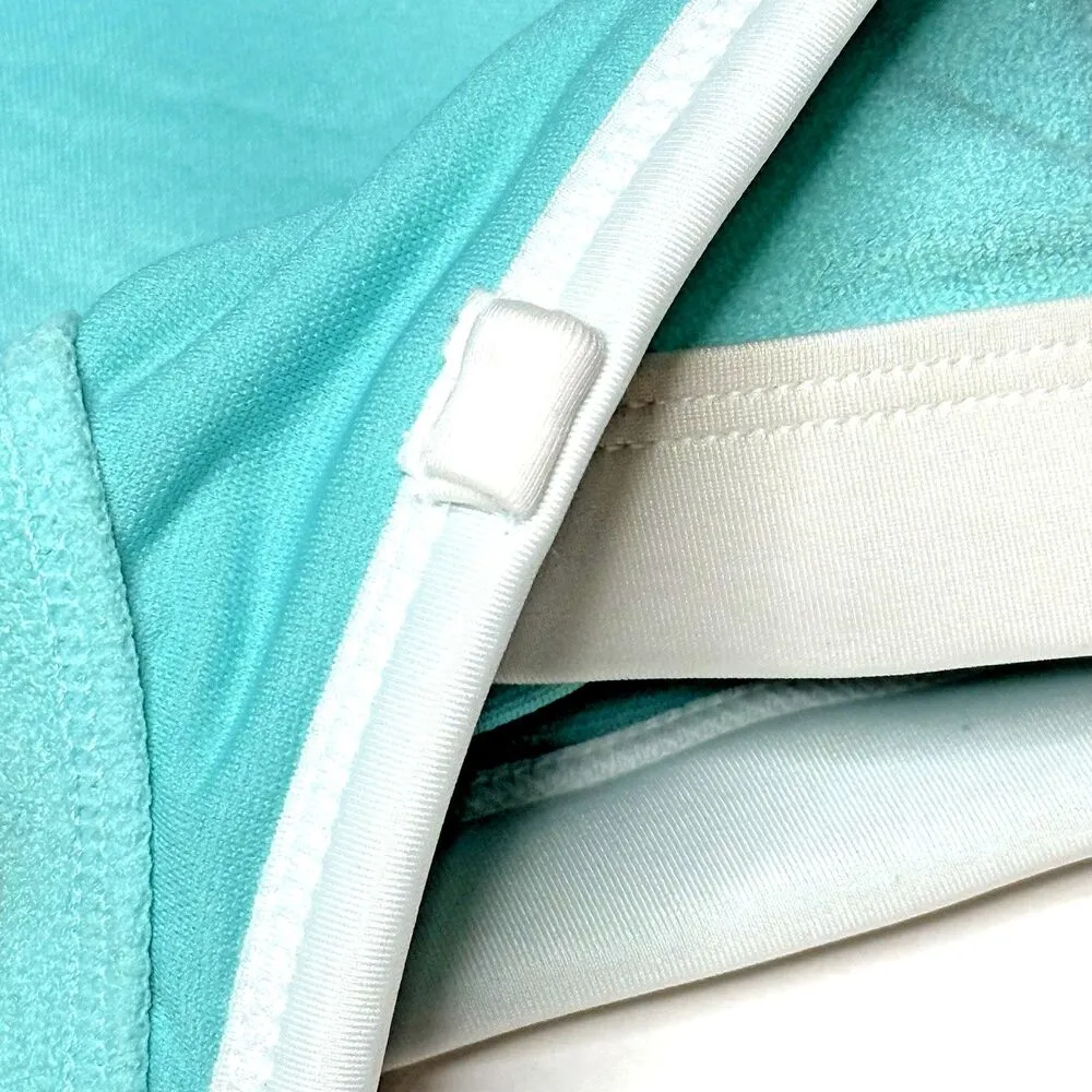 Kona Sol Turquoise Terry Textured Bandeau Binding Bikini Top Size X (14W) NEW! - Image 4