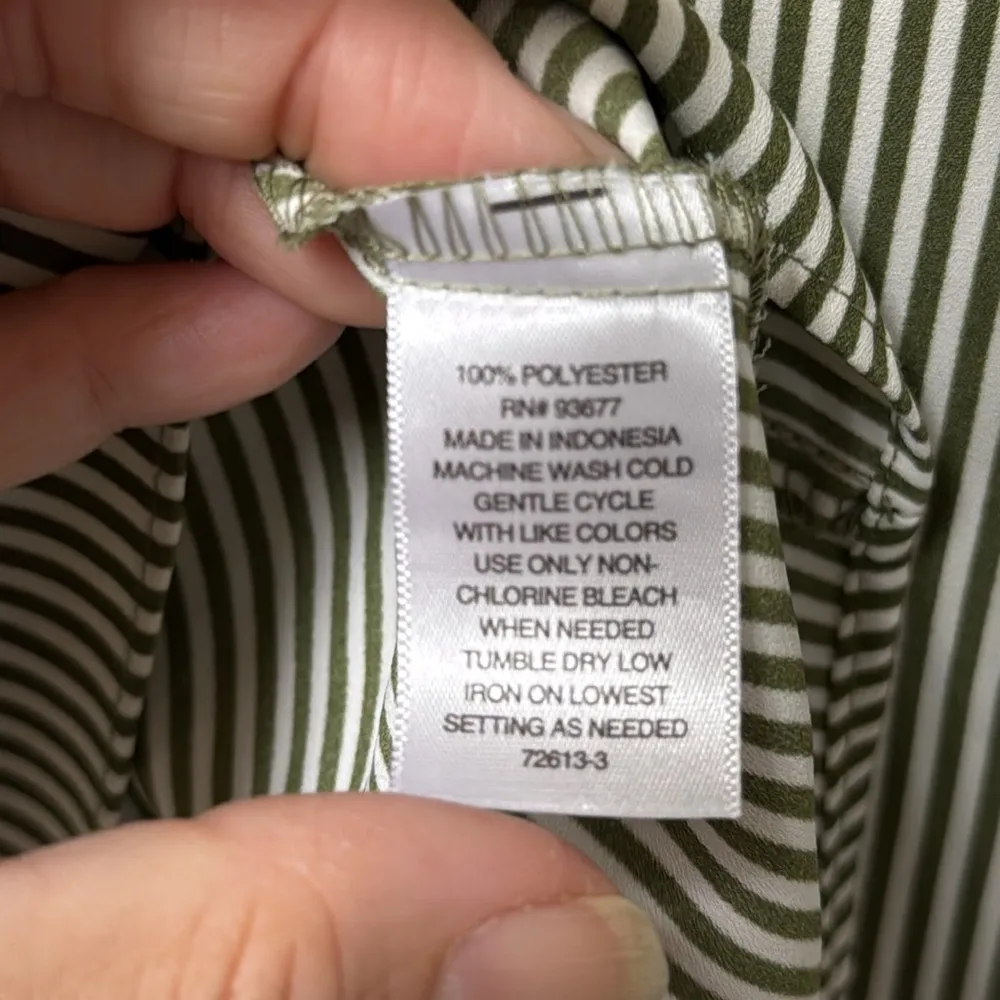 WORTHINGTON Green and Cream Striped Sleeveless Blouse  Size XL - Image 10