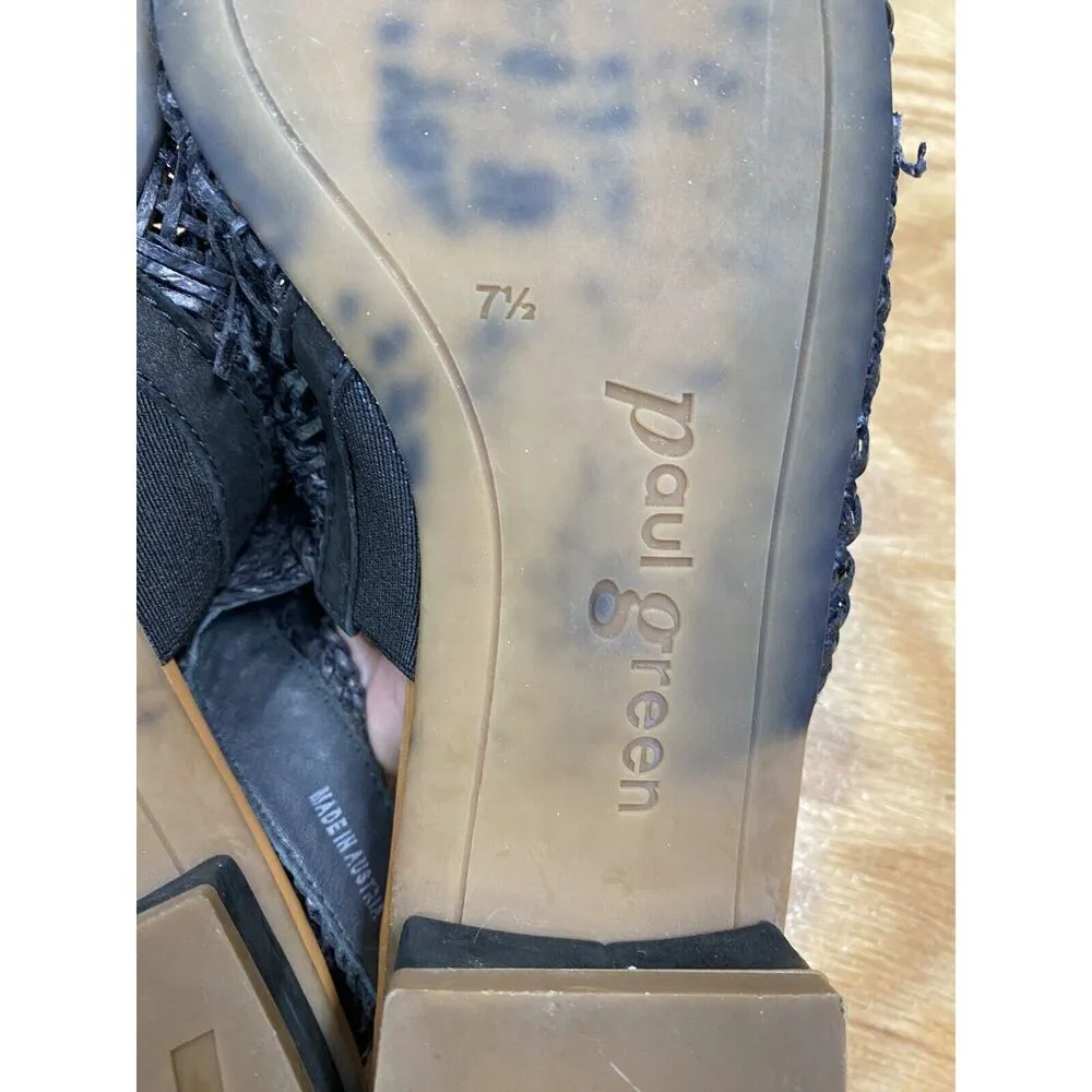 Paul Green Helena Woven Sandals Women's 9.5 Blue Leather Slip-On Shoes S70 - Image 9