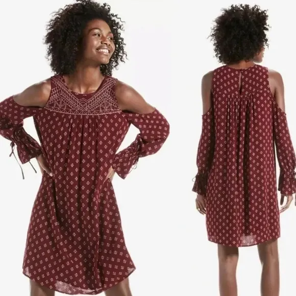 NWT Lucky Brand Print Cold Shoulder Dress - Image 2