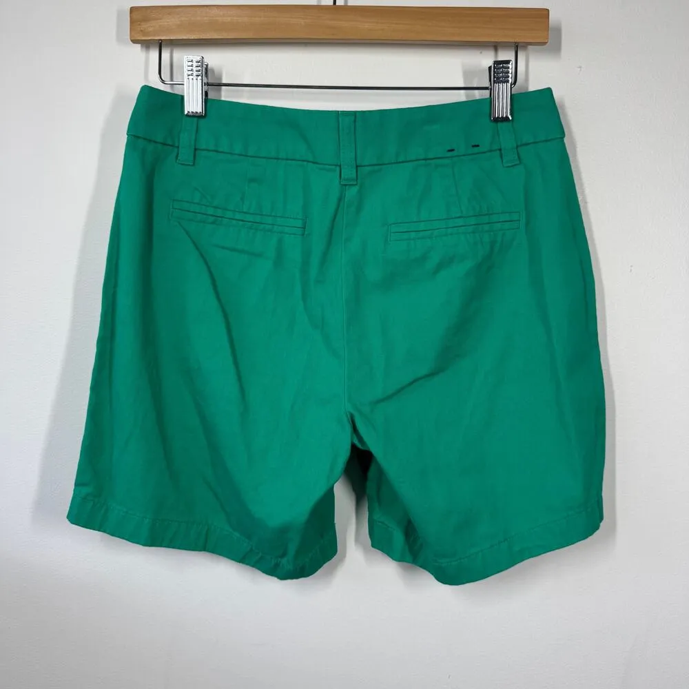 J.CREW Shorts Women 2 Green 100% Cotton Spring Summer Preppy Minimal Casual - Image 2