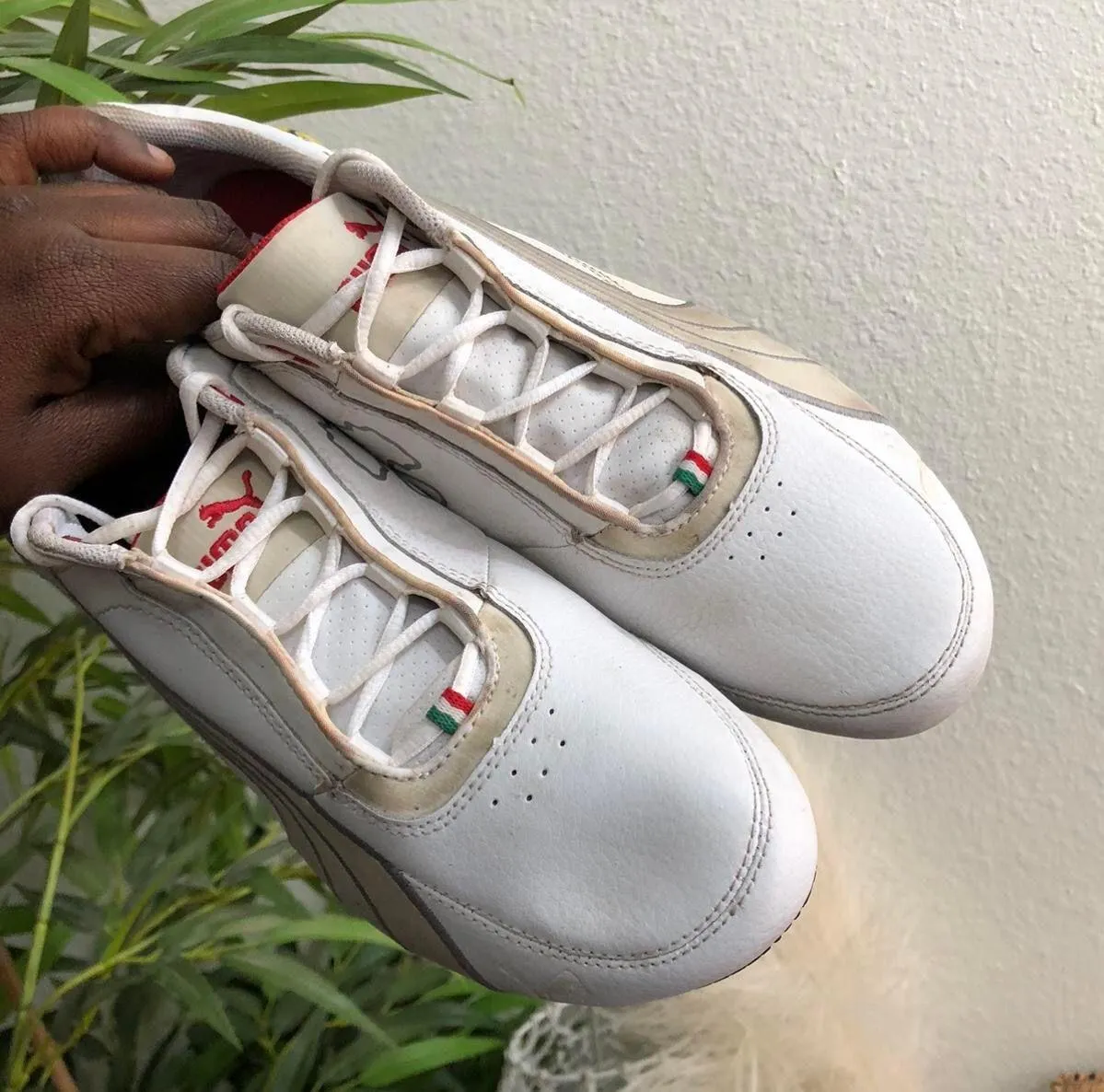 Y2K  x Ferrari white red Vintage lace up sporty sneakers trainers #samba #gazelle #adidas #skechers goth grunge Preloved as pictured - Image 2