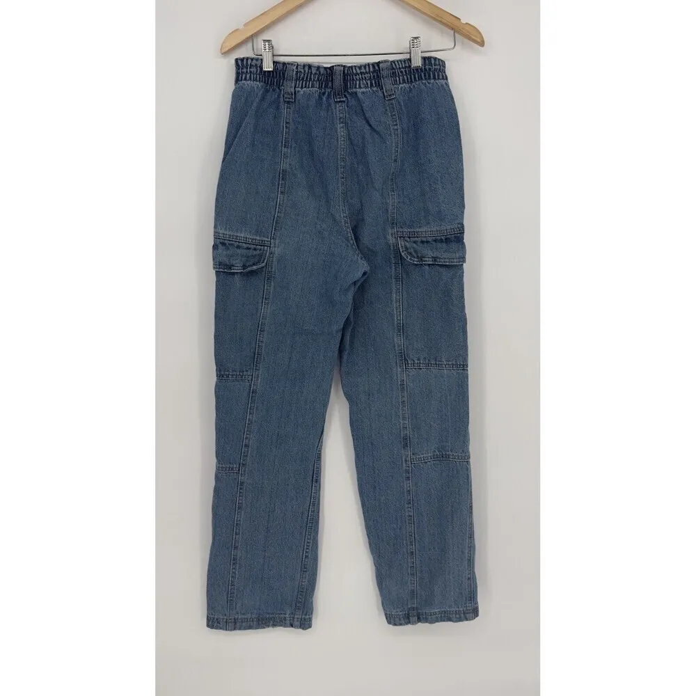 RSQ Light Wash Cargo Jeans‎ Women's Size 28 pockets Belt Hoops - Image 7