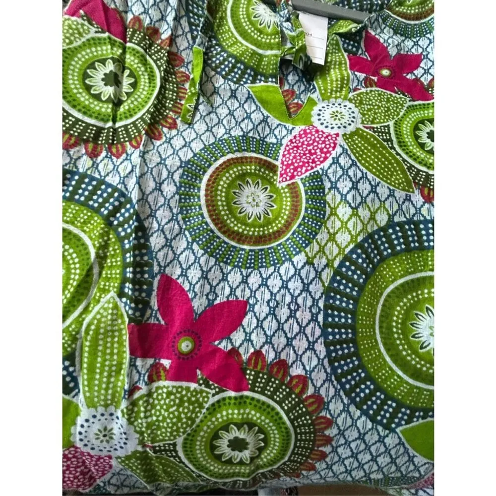 NWT Junglee Billee Bold Lightweight Cotton Sundress Cover up India L FREE SHORTS Green Size L - Image 4