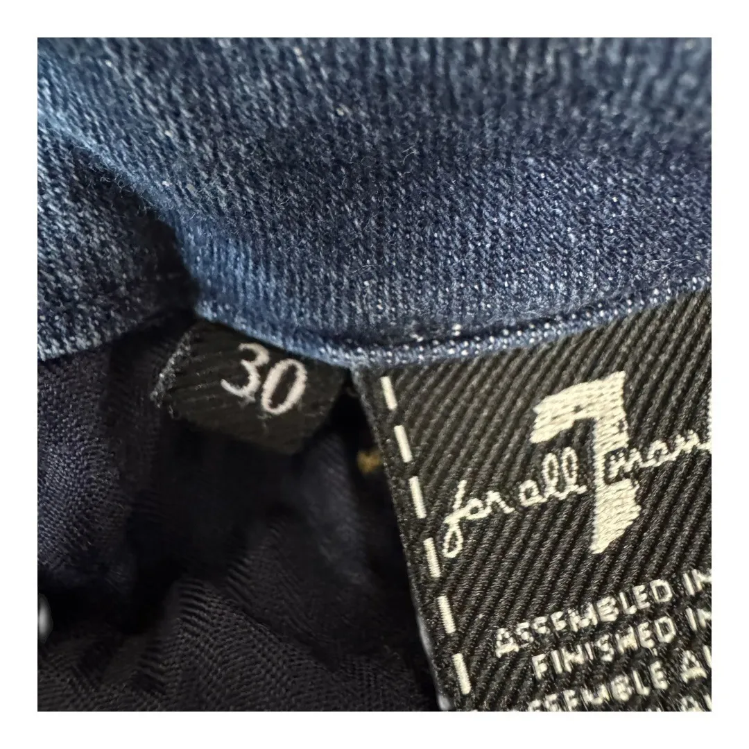 7 For All Mankind Kimmie Crop Jeans b(air) Denim Women's Size 30 Blue Wash - Image 5