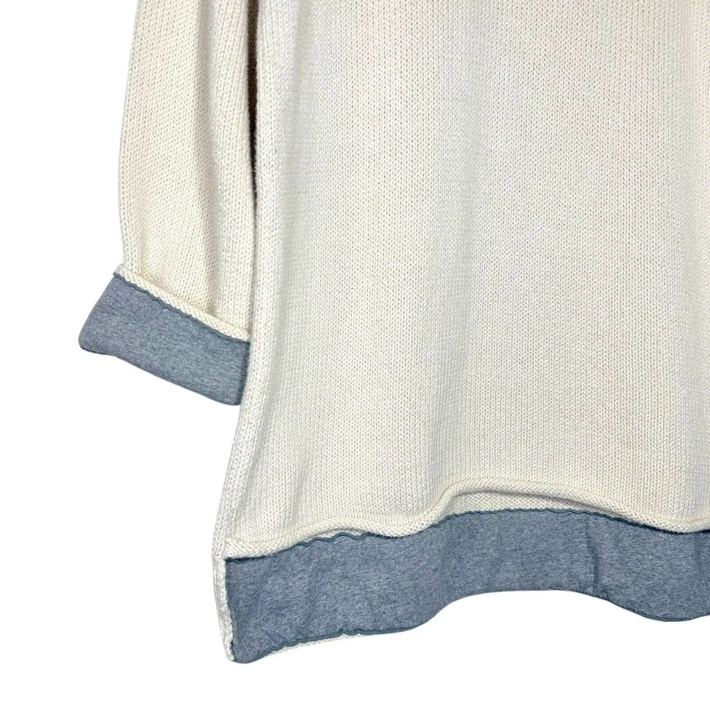 Anthropologie x Pure Hand Knit M/L Sweater High Low‎ Cowl Neck Jersey Trim Size undefined - Image 2