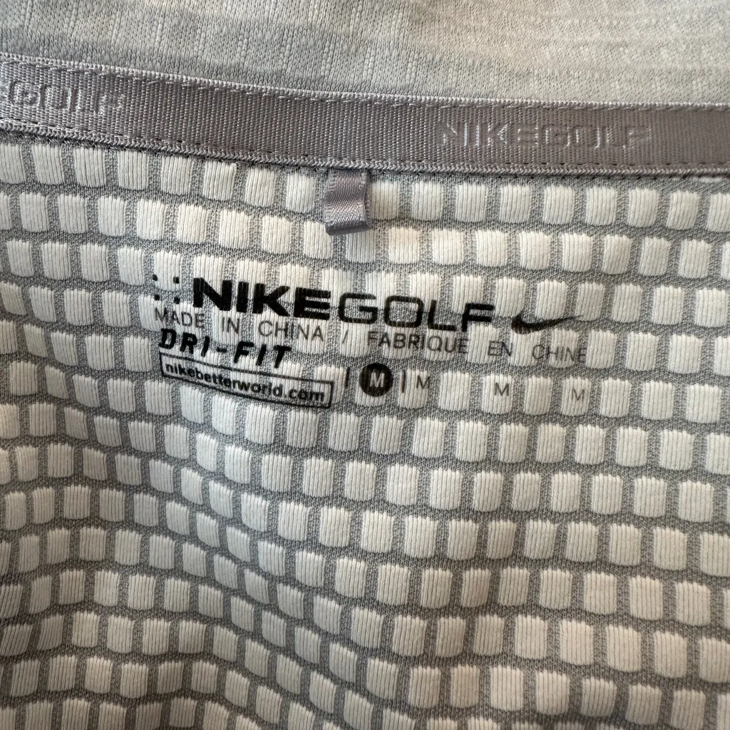 Nike Golf DRI-FIT Gray Full Zip Lightweight Jacket Size M - Image 3