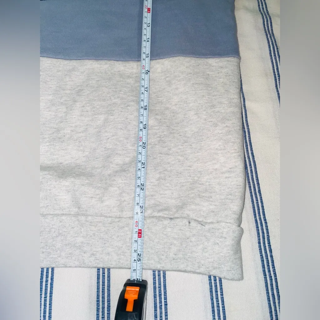 NWT Brandy Melville Gray & Blue Quarter Zip Sweater Cotton Blend Woman's Medium - Image 9