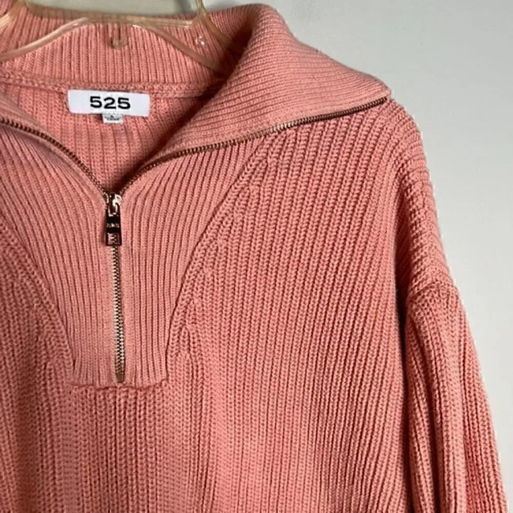 525 America peach knitted half zip sweater - Image 2