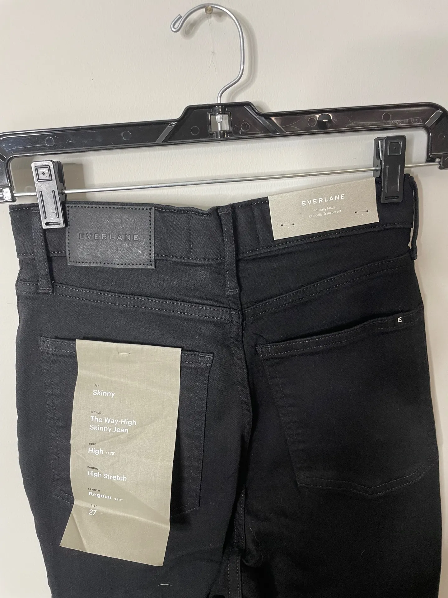 New EVERLANE Womens 27 Jeans The Way High Skinny High Stretch Black High Rise New with Tags - Image 6