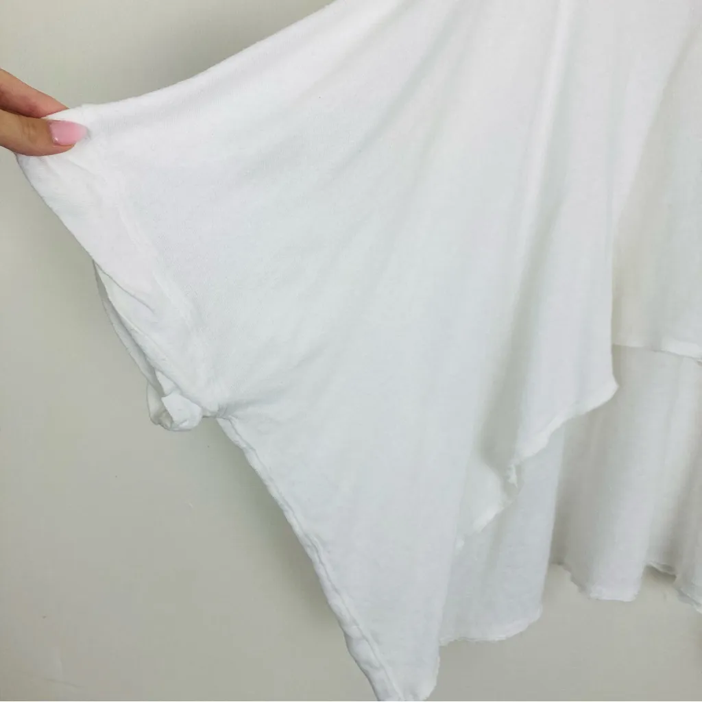 We the Free cotton slub slightly sheer short sleeved white oversized t-shirt. L - Image 2