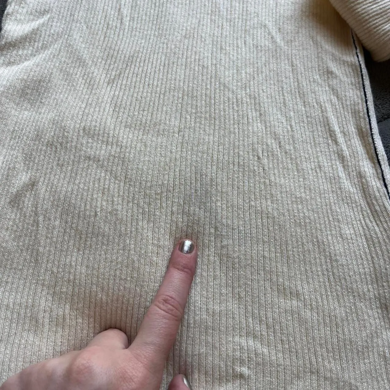 Roberto Collina Italy Ribbed Knit Cream Long Sleeve Top Size Small 100% Cotton - Image 8