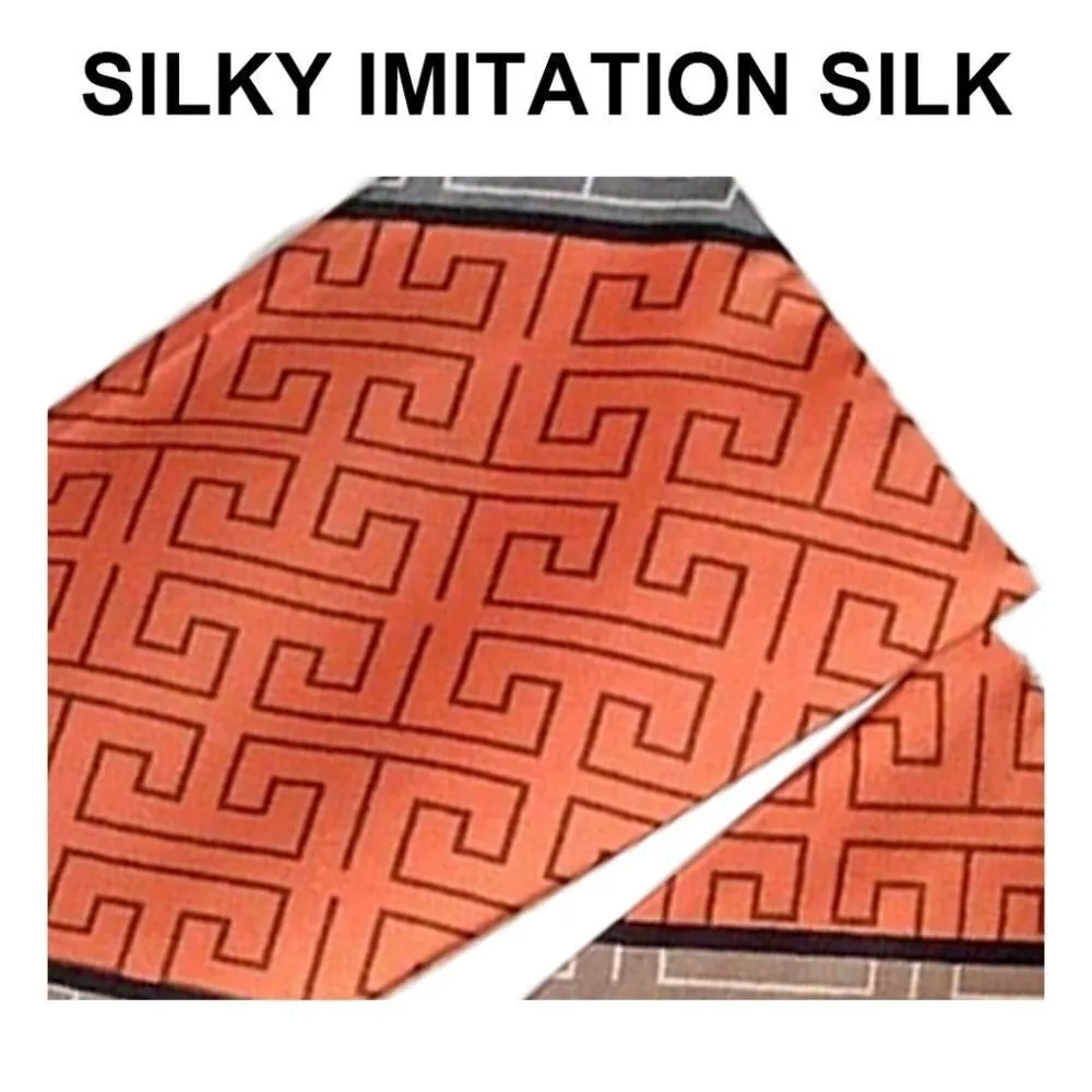Narrow Silky Scarf Streamer Hair Ornament Tied Small Scarf Orange - Image 6