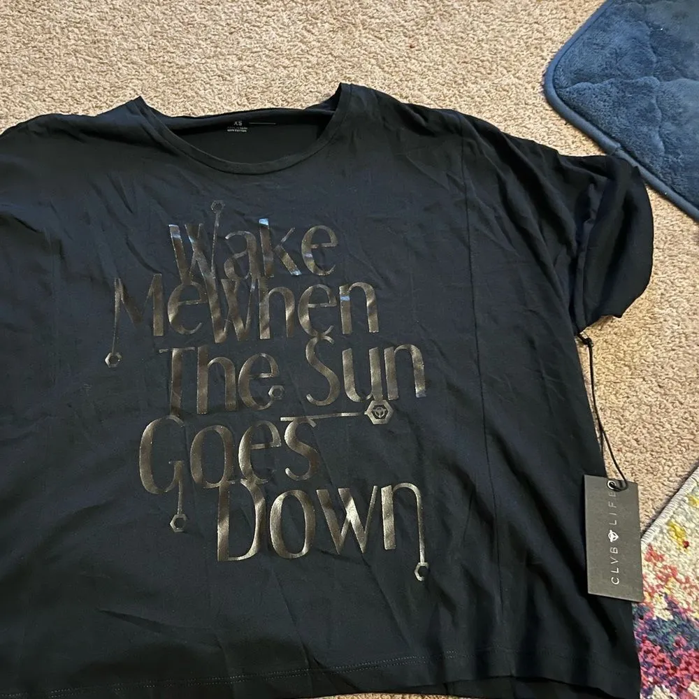 CLVB LIFE || ‘Wake Me When the Sun Goes Down’ Tee Size XS Black - Image 7