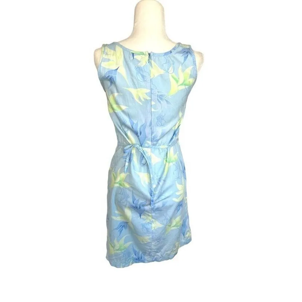 Columbia Womens Small Pastel Angelfish Fish Sleeveless Shift Dress Cotton Blend - Image 2