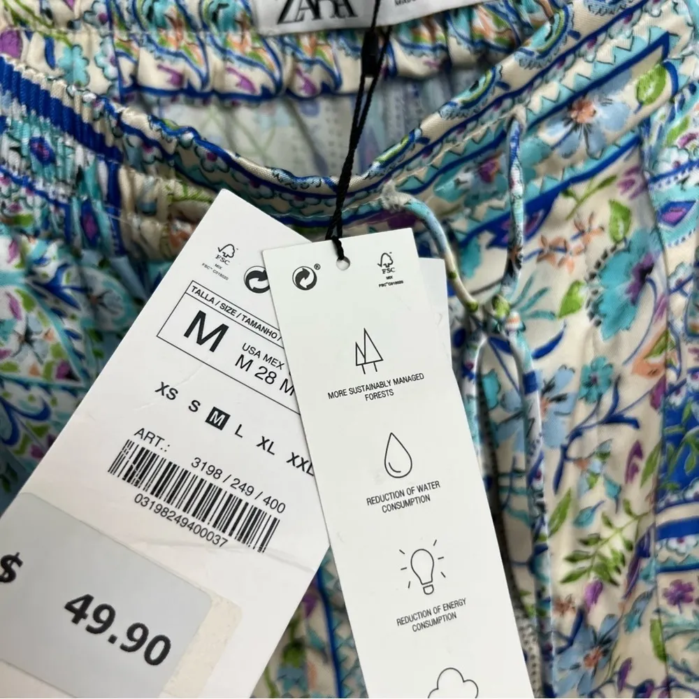 Zara The Cornelia Pant NWT Boho Satin Lounge Slacks Medium - Image 7