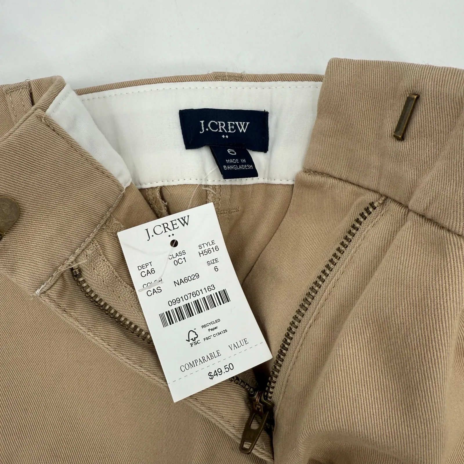 J.Crew Factory Shorts Size 6 NWT 3.5" Classic Chino 100% Cotton Cashew Womens Tan - Image 7