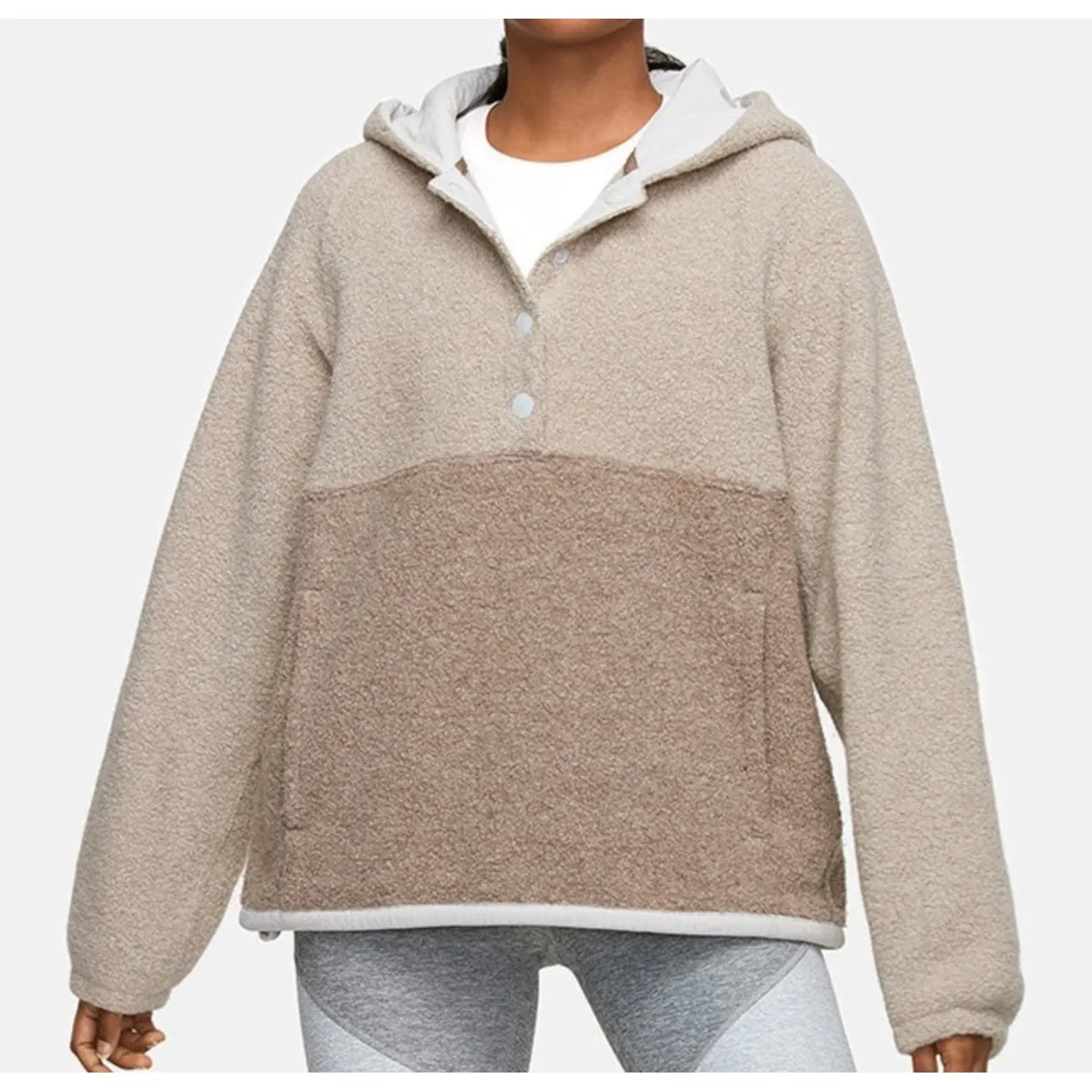 Outdoor‎ Voices Oatmeal Megafleece Fleece Hooded Pullover Women XS Beige Brown - Image 7