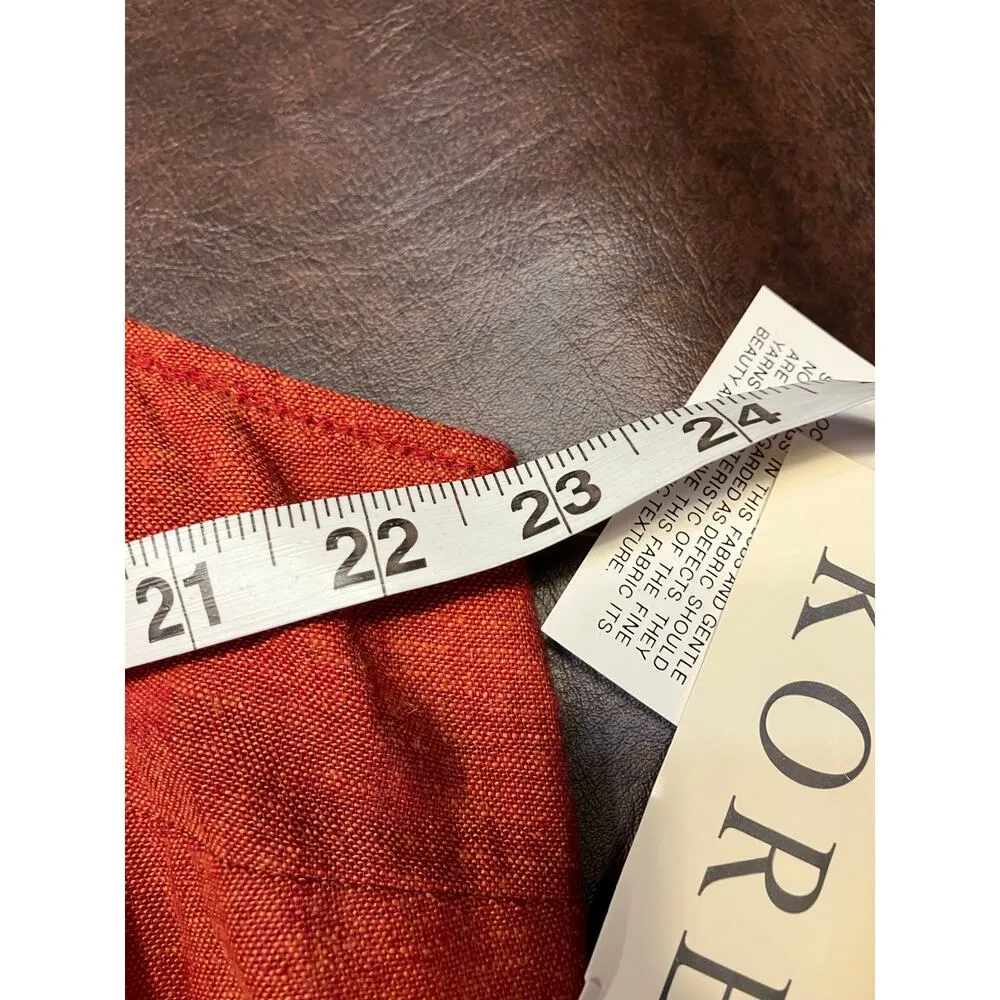 Vintage Koret Women 16W Linen Blend Maxi Dress Outfit Set Embroidered New Orange - Image 16