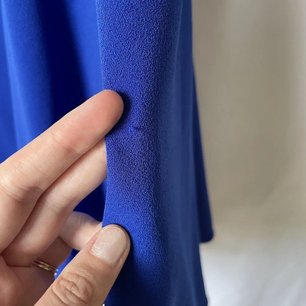 Lulus royal blue skater dress circle skirt women size small v-neck open back - Image 3