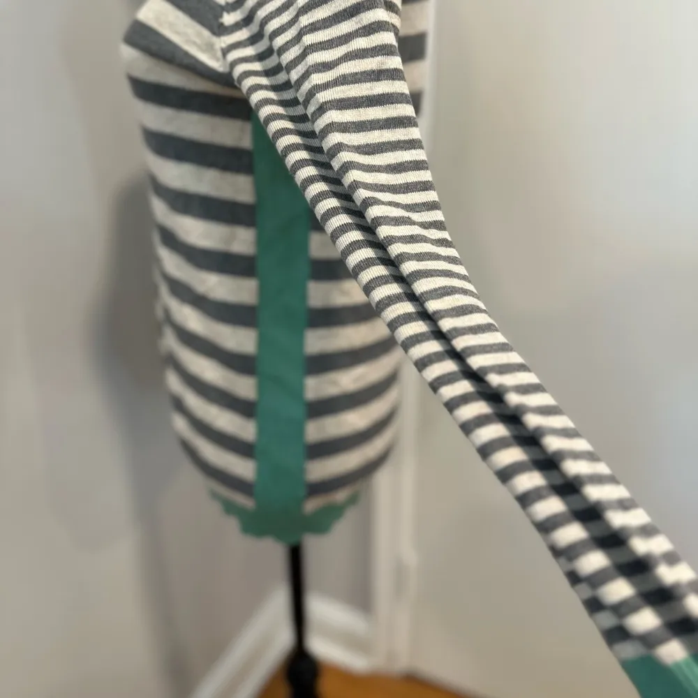 Olive + Oak Women Sz: M Maryanne Striped Pullover Sweater Oatmeal/Mint/gray blue - Image 8