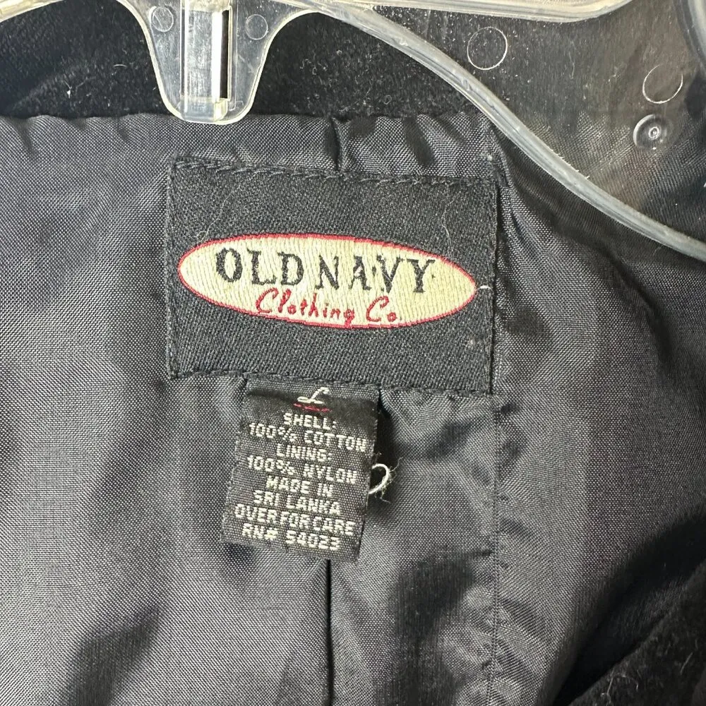 OLD NAVY Black Velvet Velour Shacket Blazer Jacket Size Large - Image 11