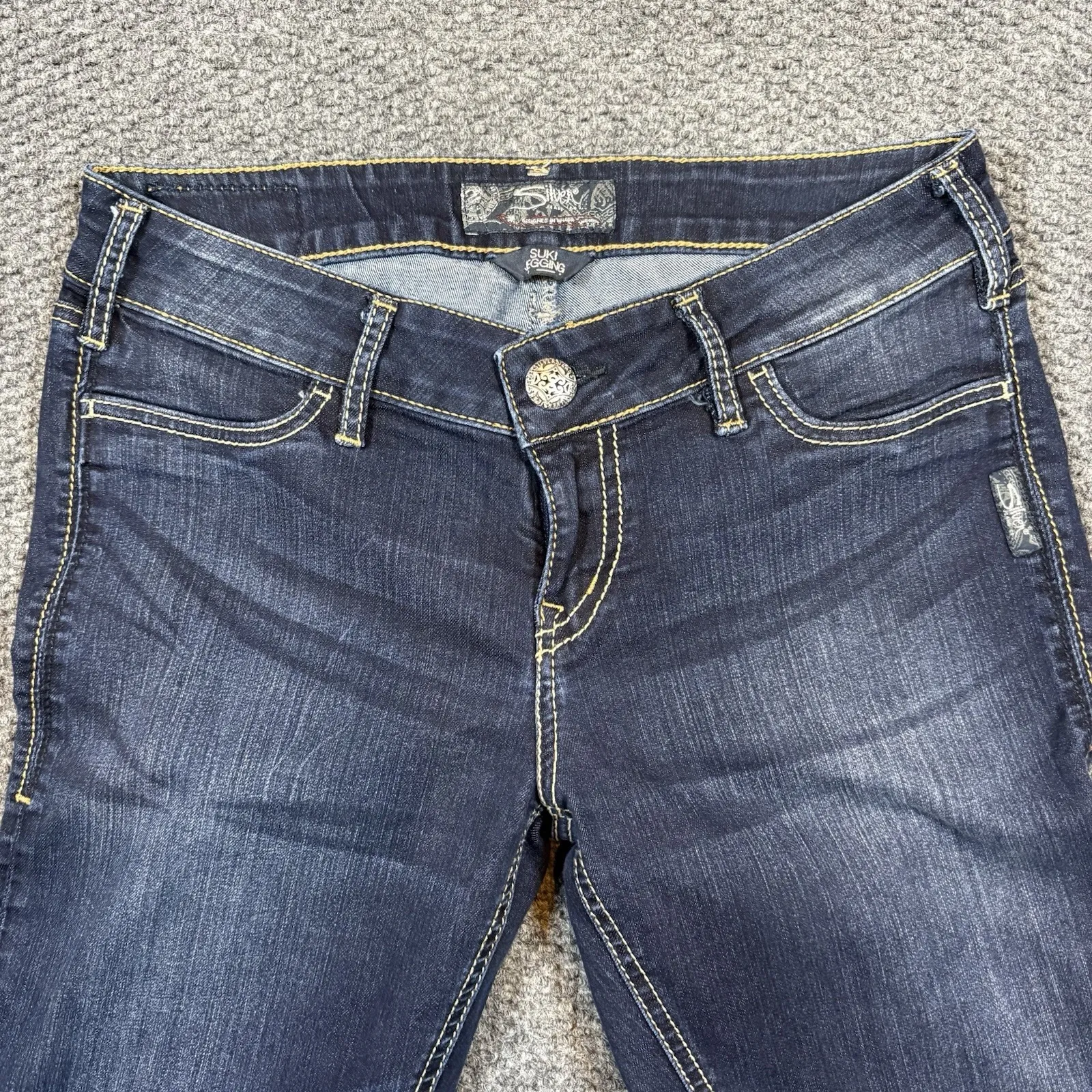 Silver Jegging Jeans Womens 29 Blue Suki Legging Dark Skinny Low Rise Stretch - Image 4