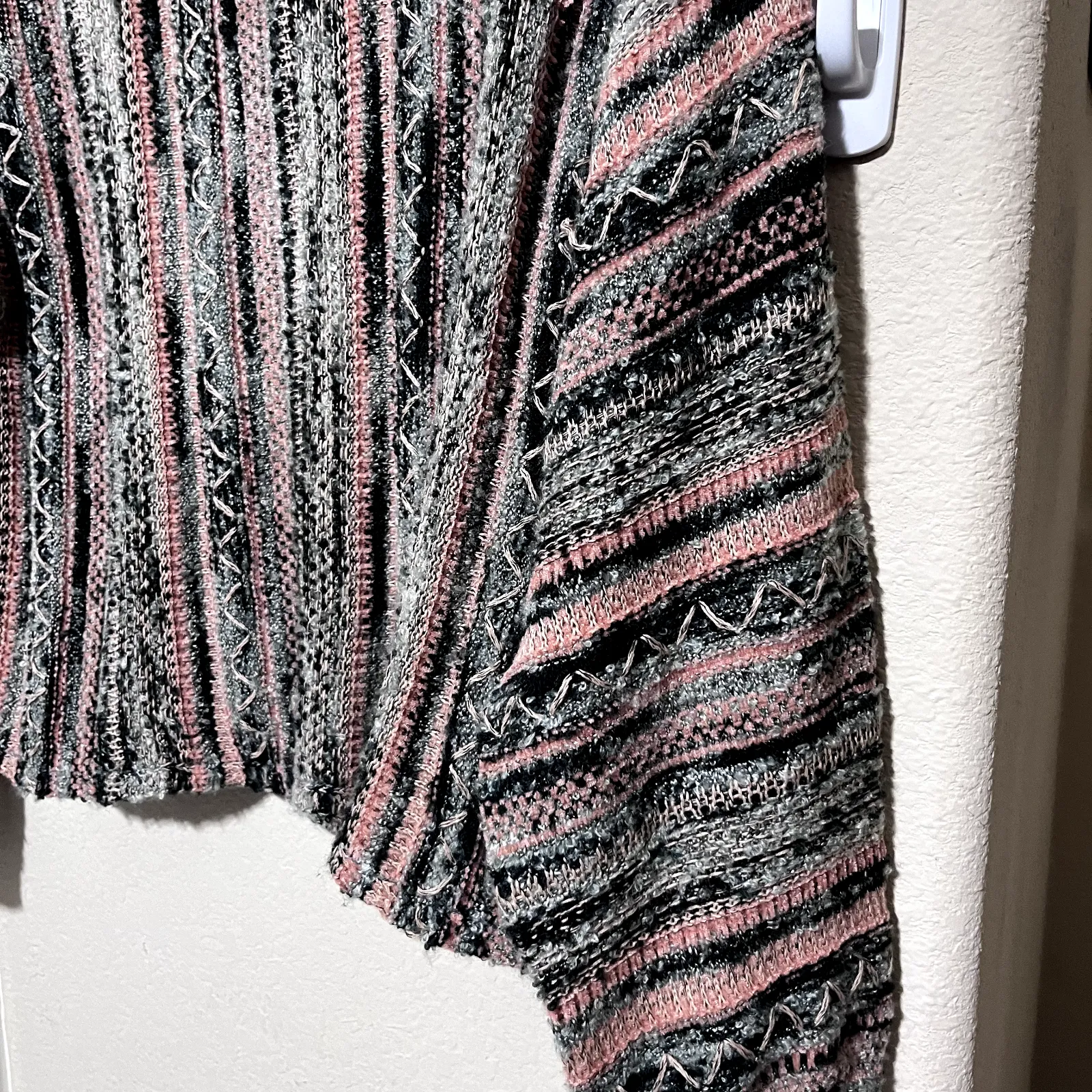 Knox Rose Womens Sweater Textured 3D Knit Cowl neck multi color sz S - Image 2