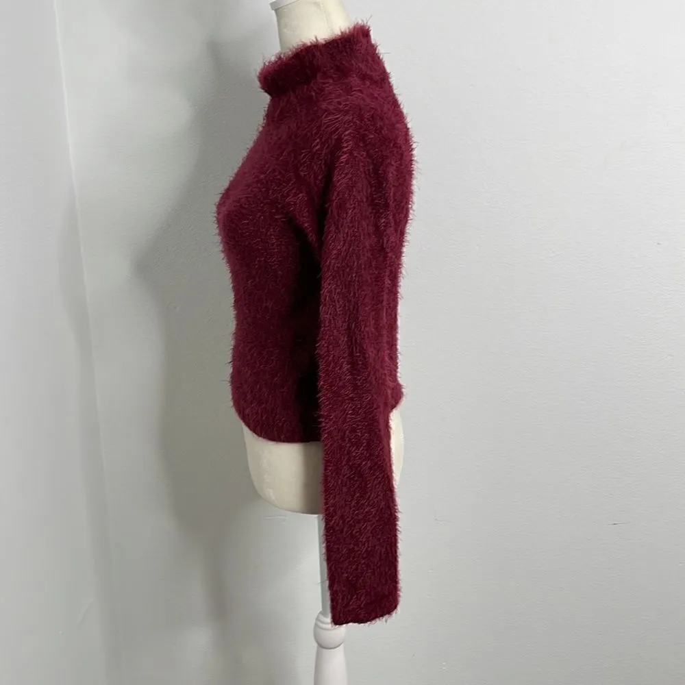 Current Mood  crop fuzzy turtleneck sweater.  Super soft.  Size Medium. - Image 4