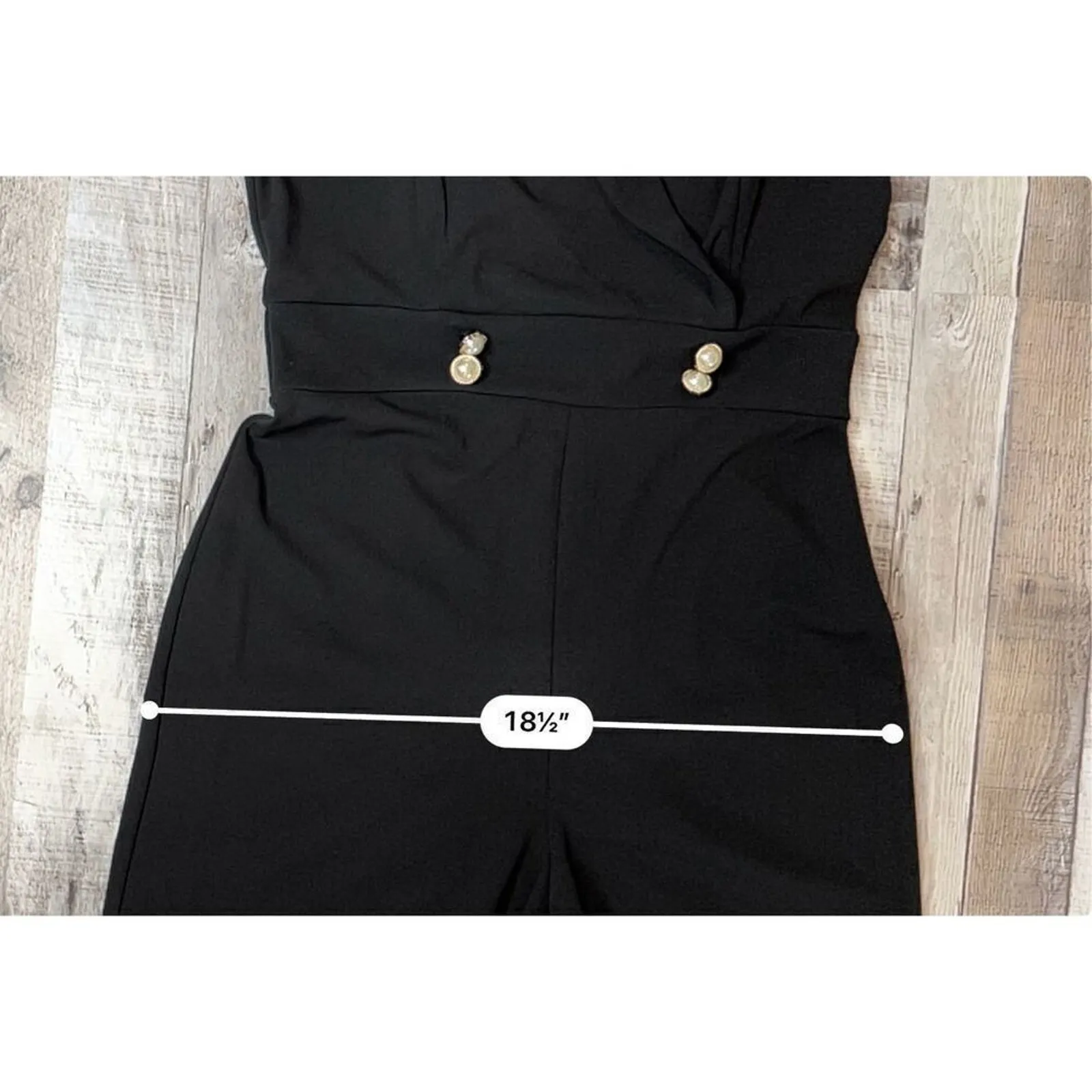 Enfocus Studio‎ Surplice Crepe-like Feminine Black Jumpsuit sz 8 Chic Glam - Image 7