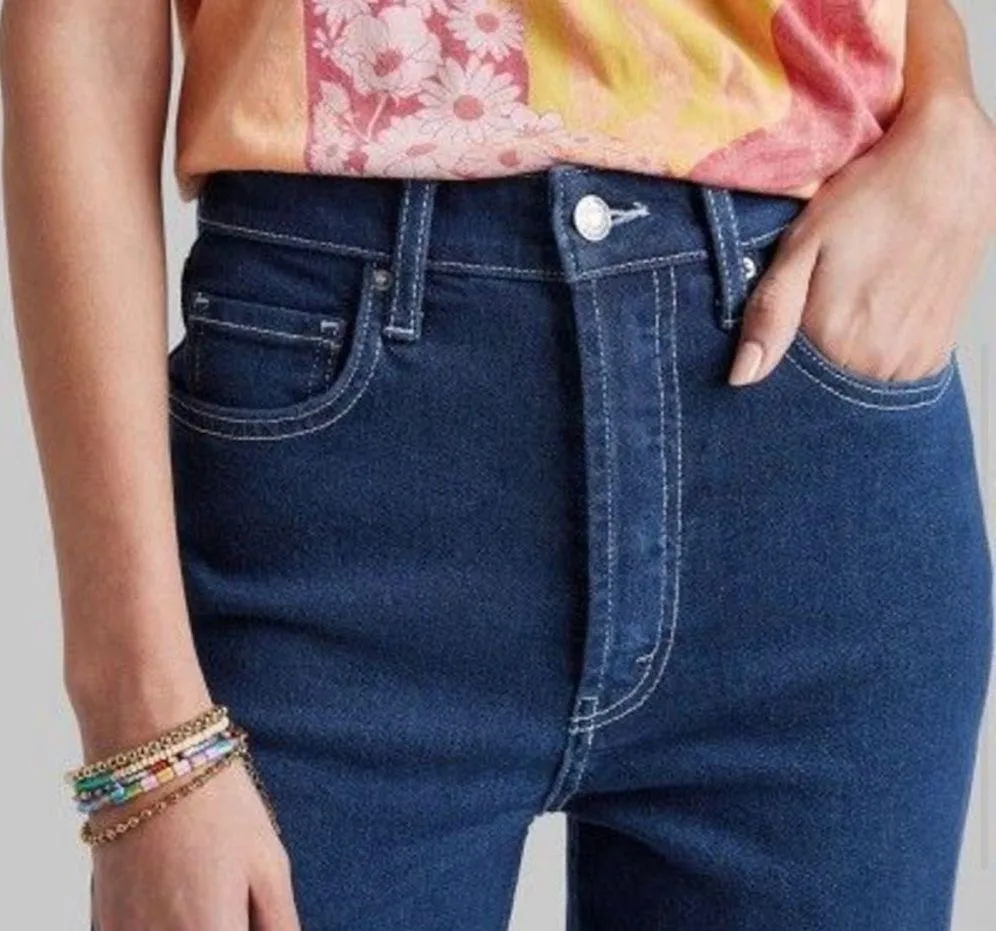 New Wild Fable Super High Rise Straight Leg Button Fly Blue Jeans Size 10 - Image 3