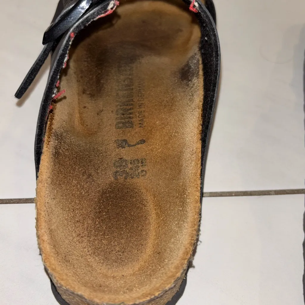 Birkenstock Black Leather Double Strap Sandals - Image 8