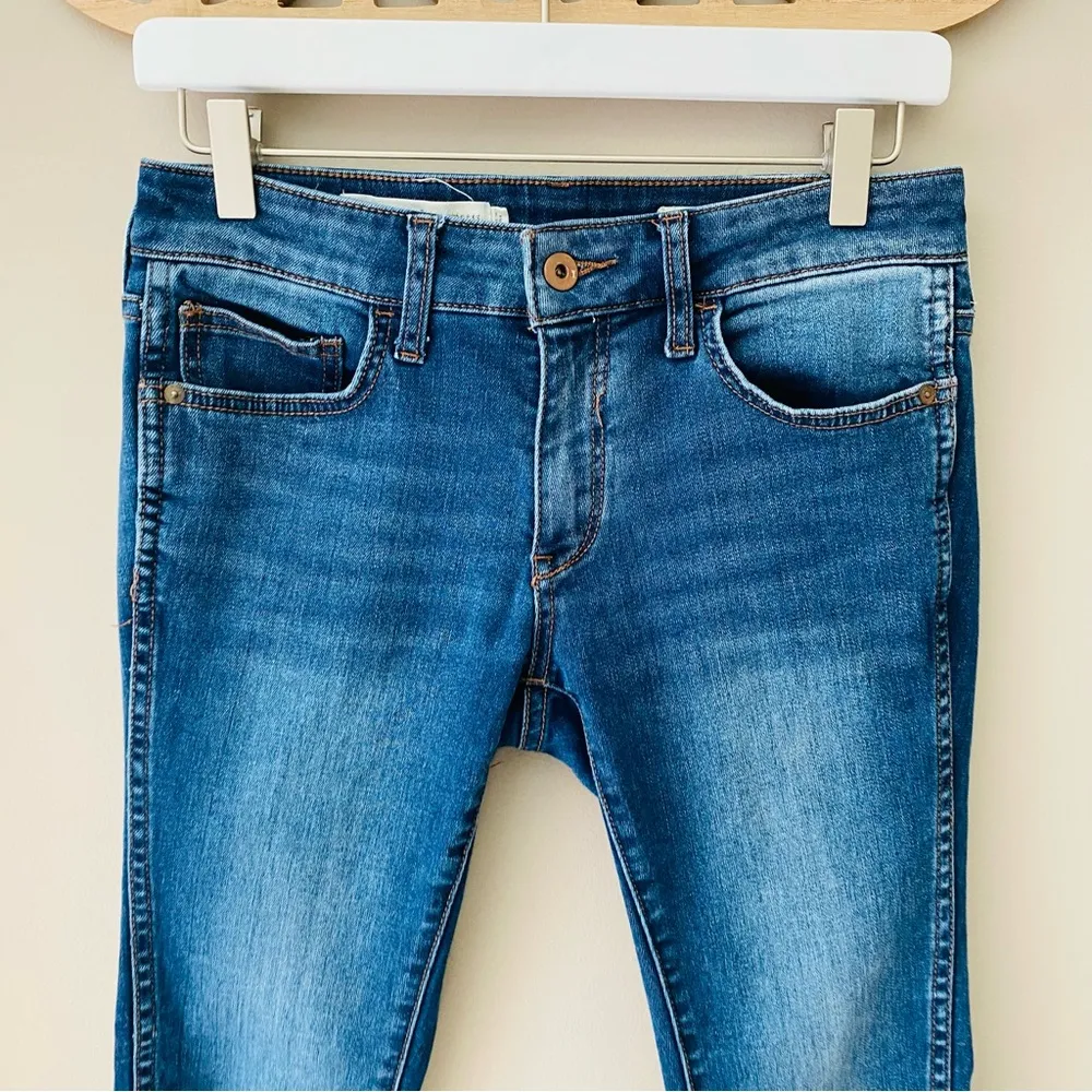 Pilcro and The Letterpress by Anthro. Mid-Rise Skinny Denim Jeans Blue S… - Image 2