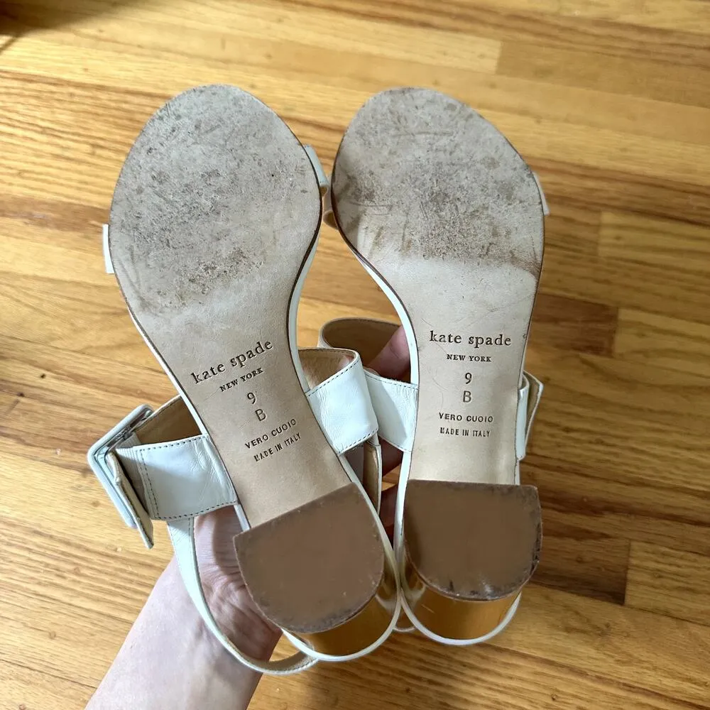 Kate Spade Round Toe Slingback Leather Sandal Sz 9 - Image 9