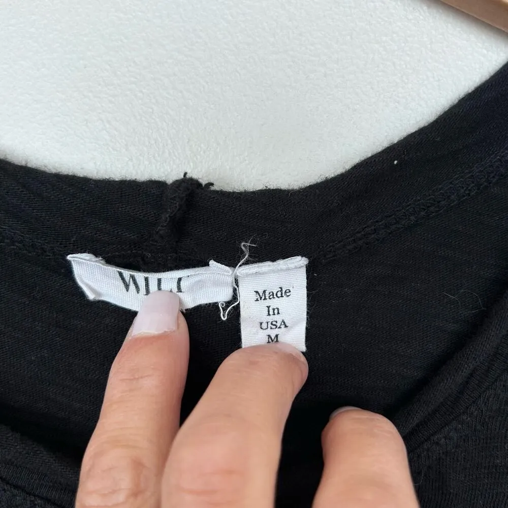 Wilt Black High Low Long Sleeve Shirt Sz M Size M - Image 2