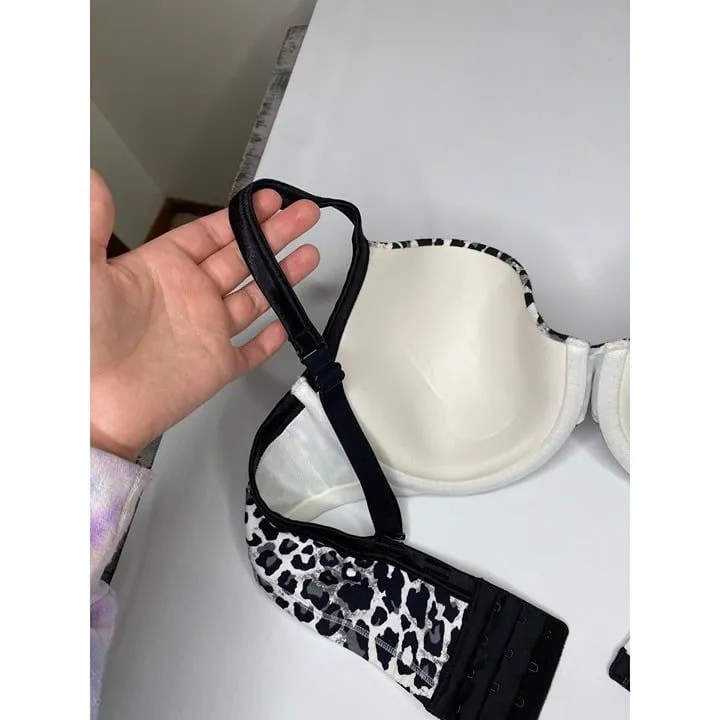 Cacique Leopard Cheetah Grey White Lined Bra 40C - Image 4