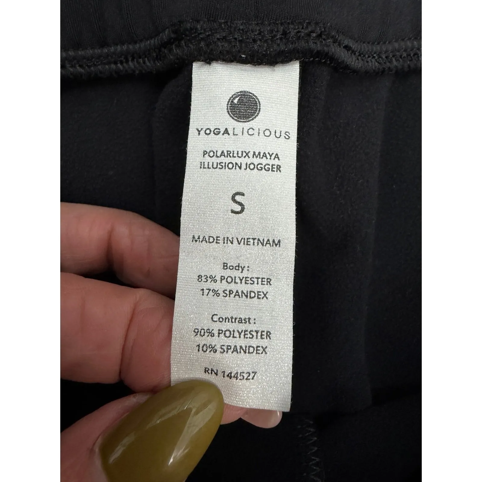 Yogalicious PolarLux Maya Illusion‎ Joggers Black Fleece Lined S Like New - Image 5