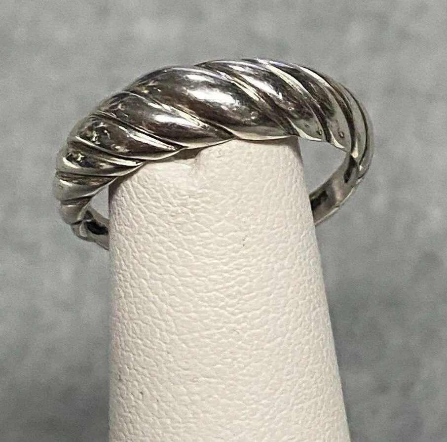 KABANA 925 Sterling Silver Vintage Twisted Dome Band Ring Sz 7 Old Money Dainty - Image 3