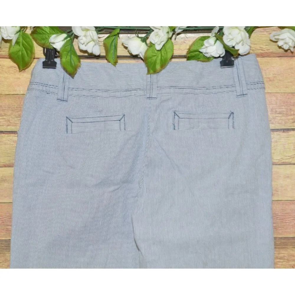 Charter Club Pinstriped Navy Blue & White Capri Crop Pants Size 4 Nautical - Image 6