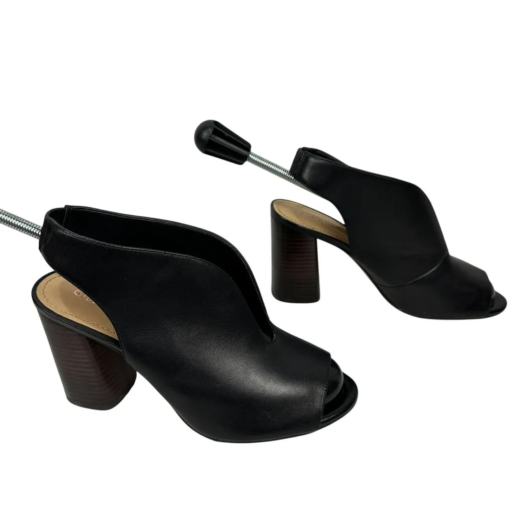 Gibson Latimer Black Leather Peep Toe Heeled Sandals 8M - Image 7