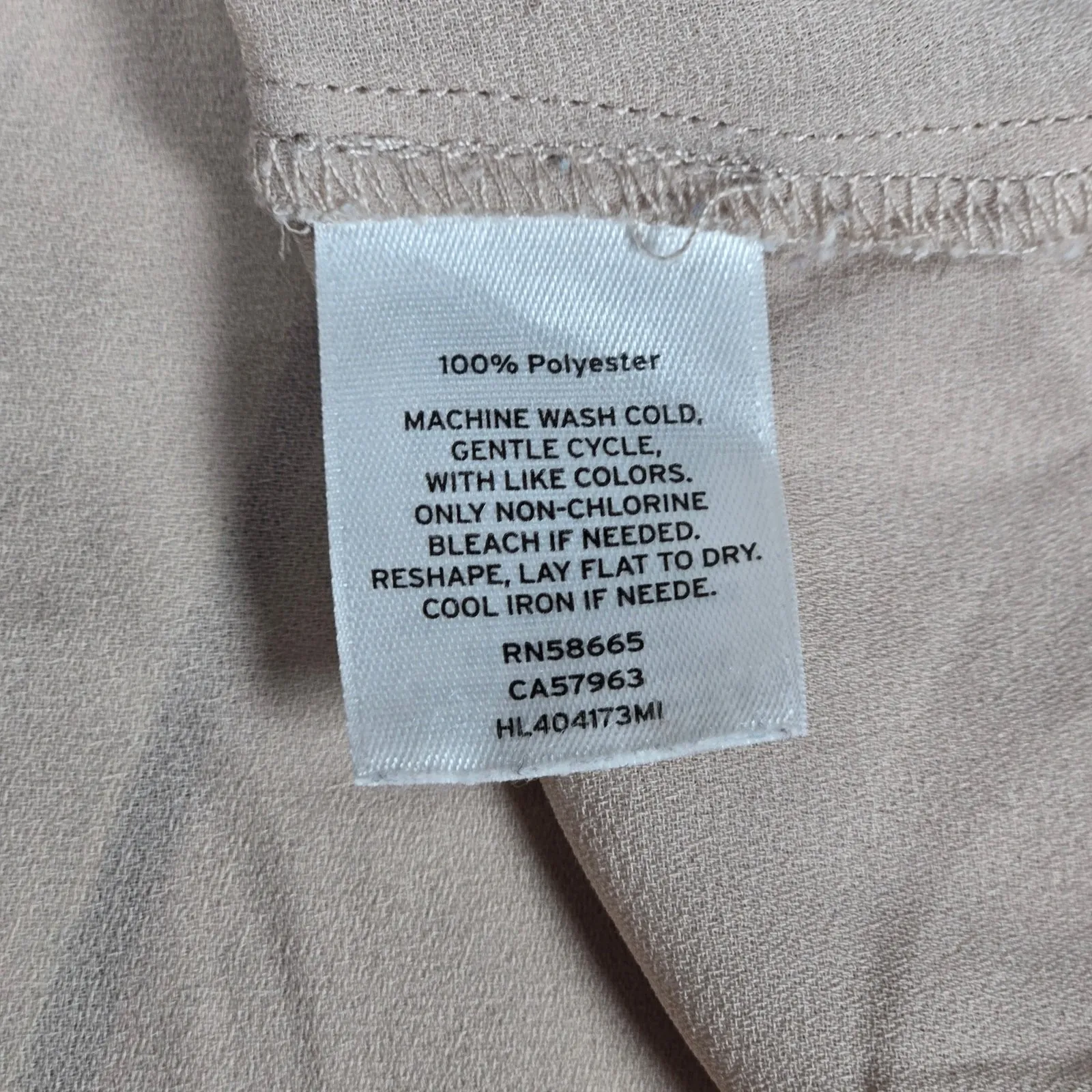 Chelsea 28 Beige Twist Front Long Sleeve Blouse Top Women's Size S - Image 4