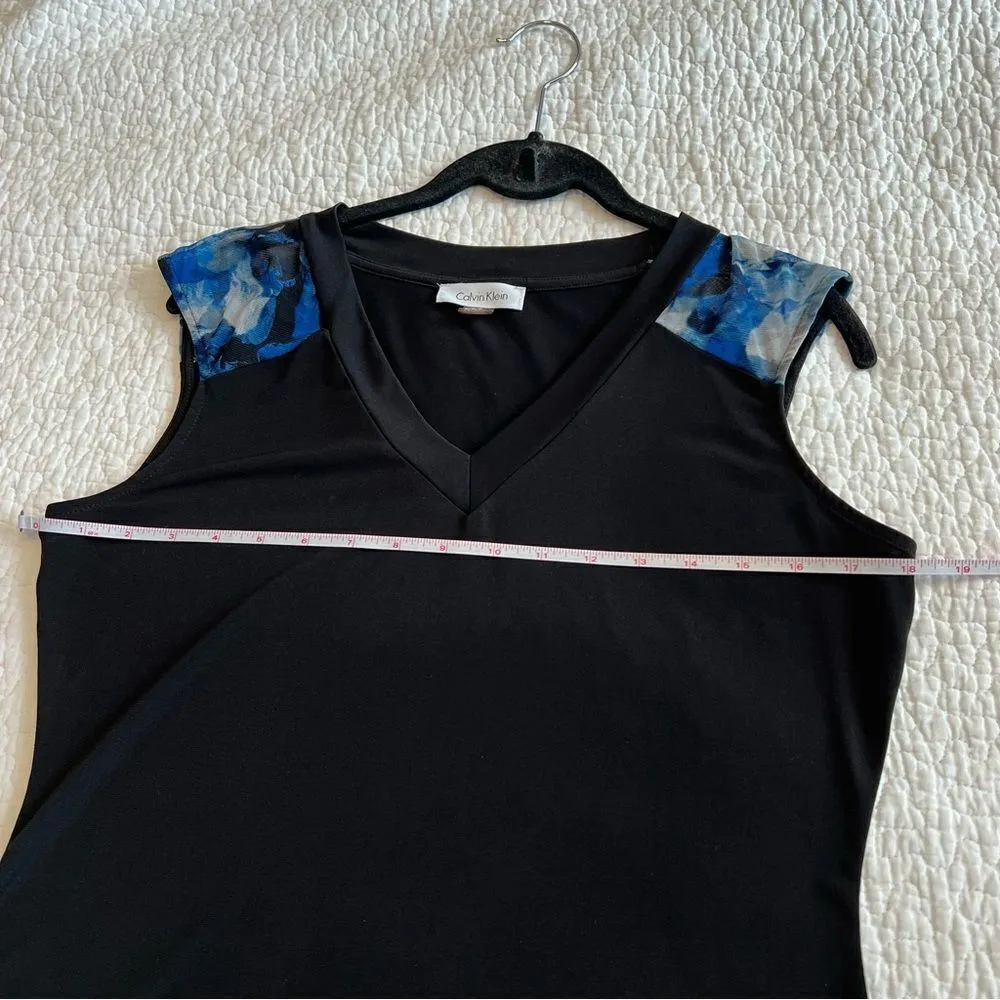 ✨ Calvin Klein Women’s Black Blue Mesh Top Medium - Image 6