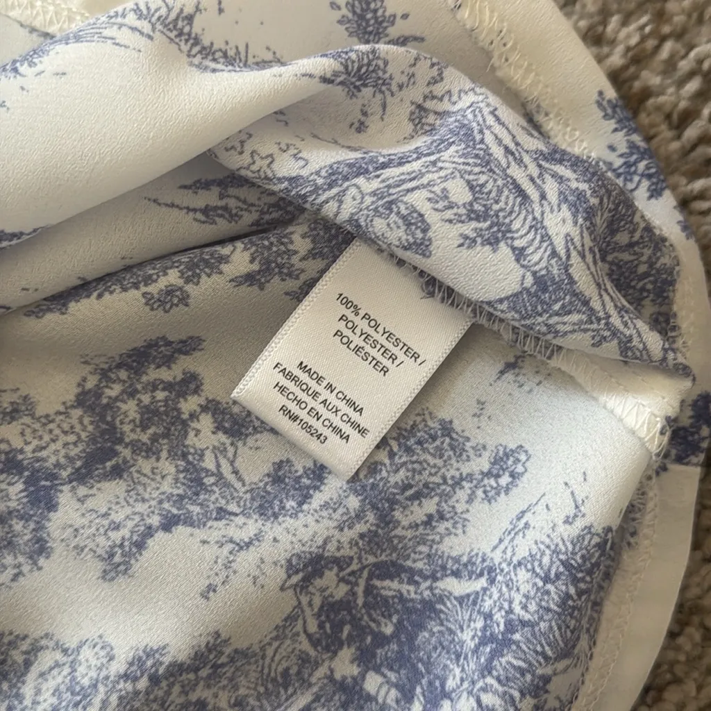 Collection by Bobeau Womens Short‎ Sleeve Blue White Blouse Size XS - Image 6