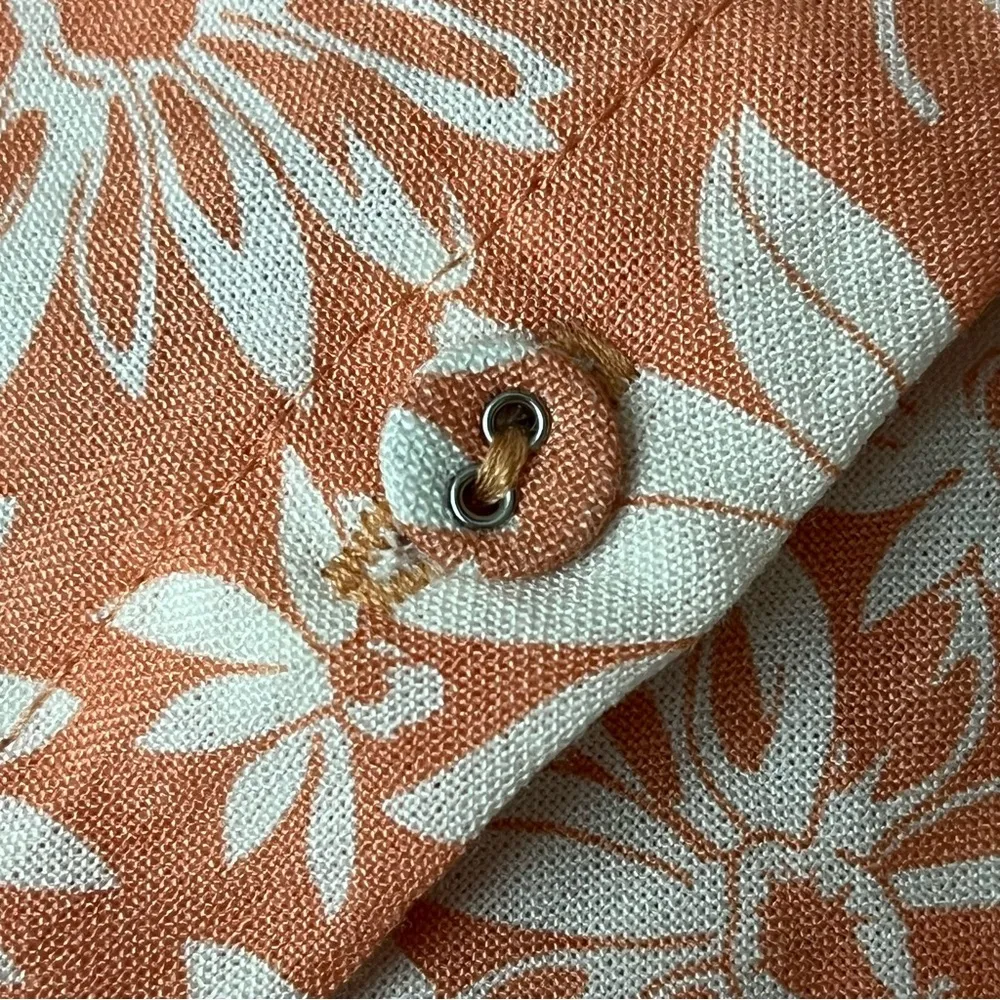 Bleu Pepper Orange Floral Button Front Milkmaid Mini Dress Women’s L Cottegecore White Size L - Image 10