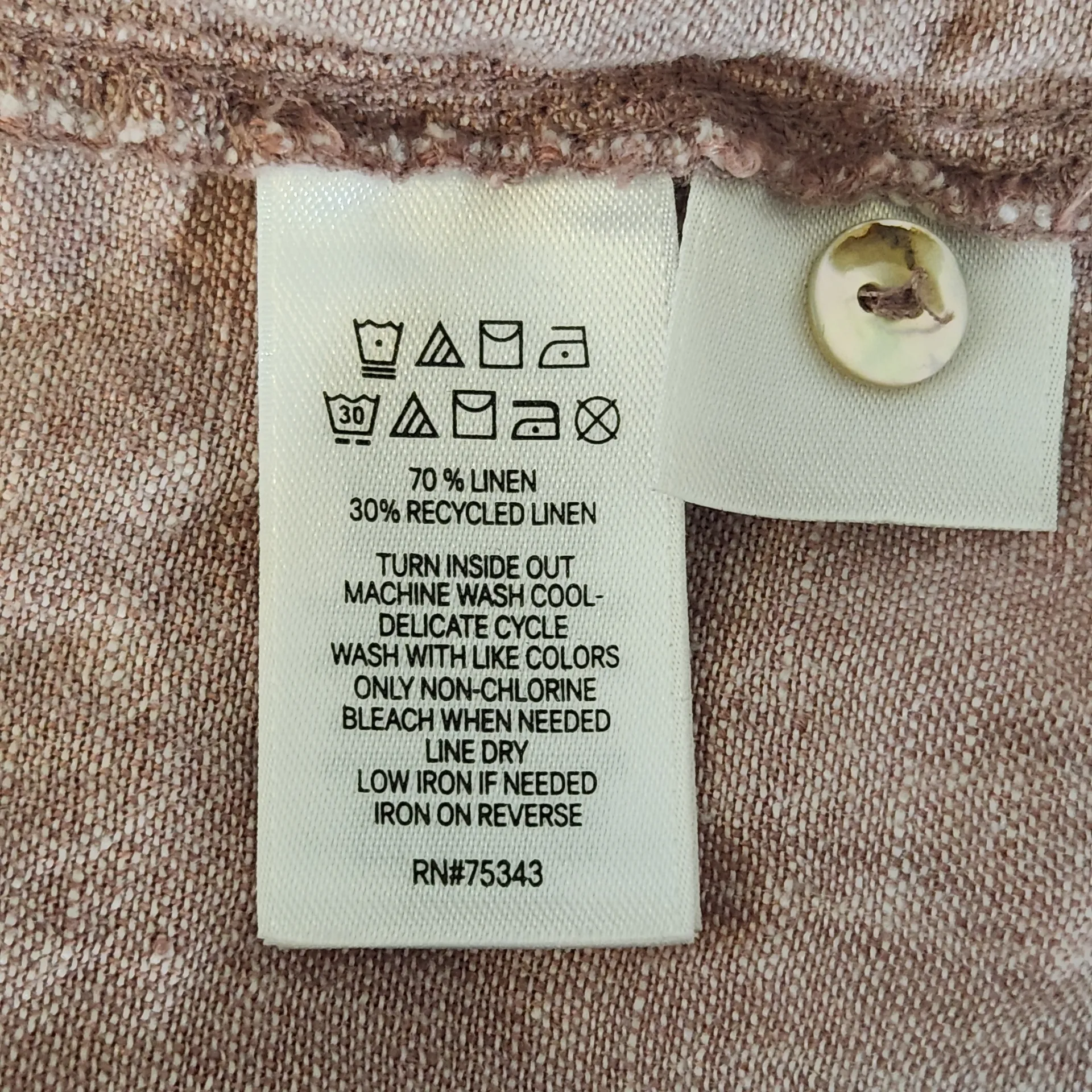 Sigrid Olsen Mauve Button-Down Linen Shirt Size Medium Linen Button-up Top - Image 6