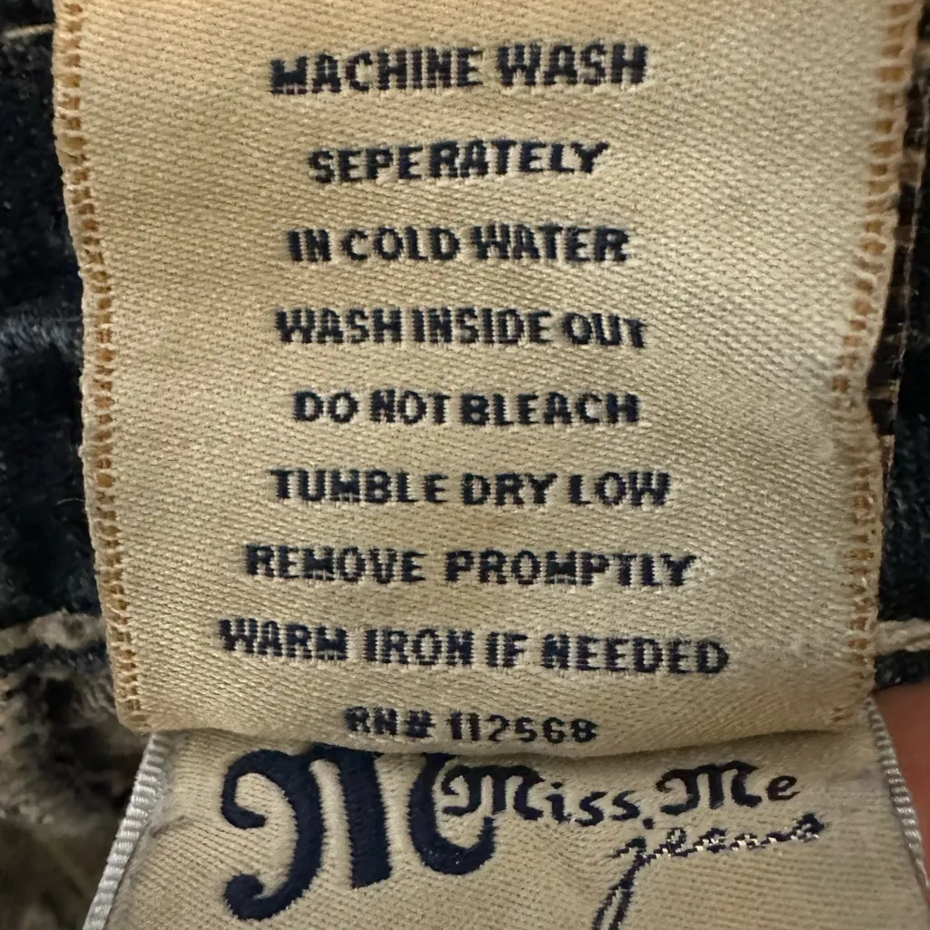 Miss Me Straight Bling Belt Rhinestone Studded Distressed Jeans Size 29 - Image 12