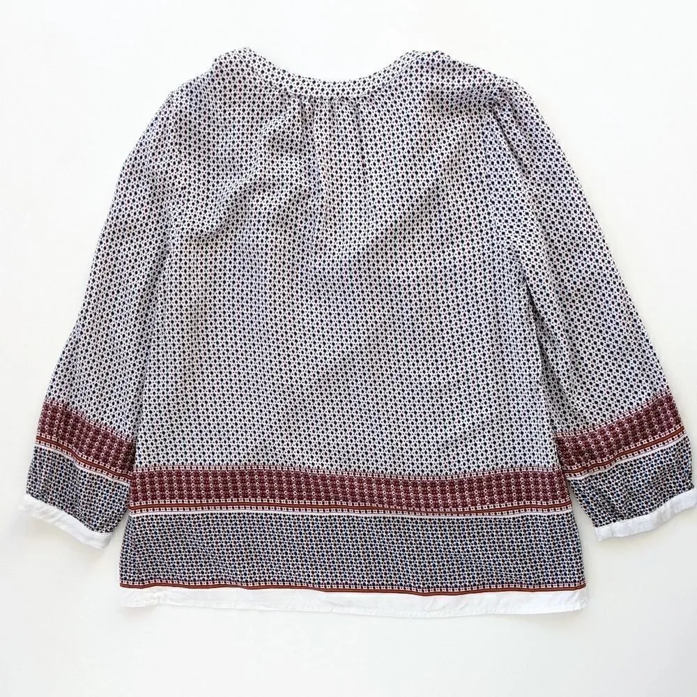 Fun 2 Fun Split Neck Printed Blouse - M - Image 4