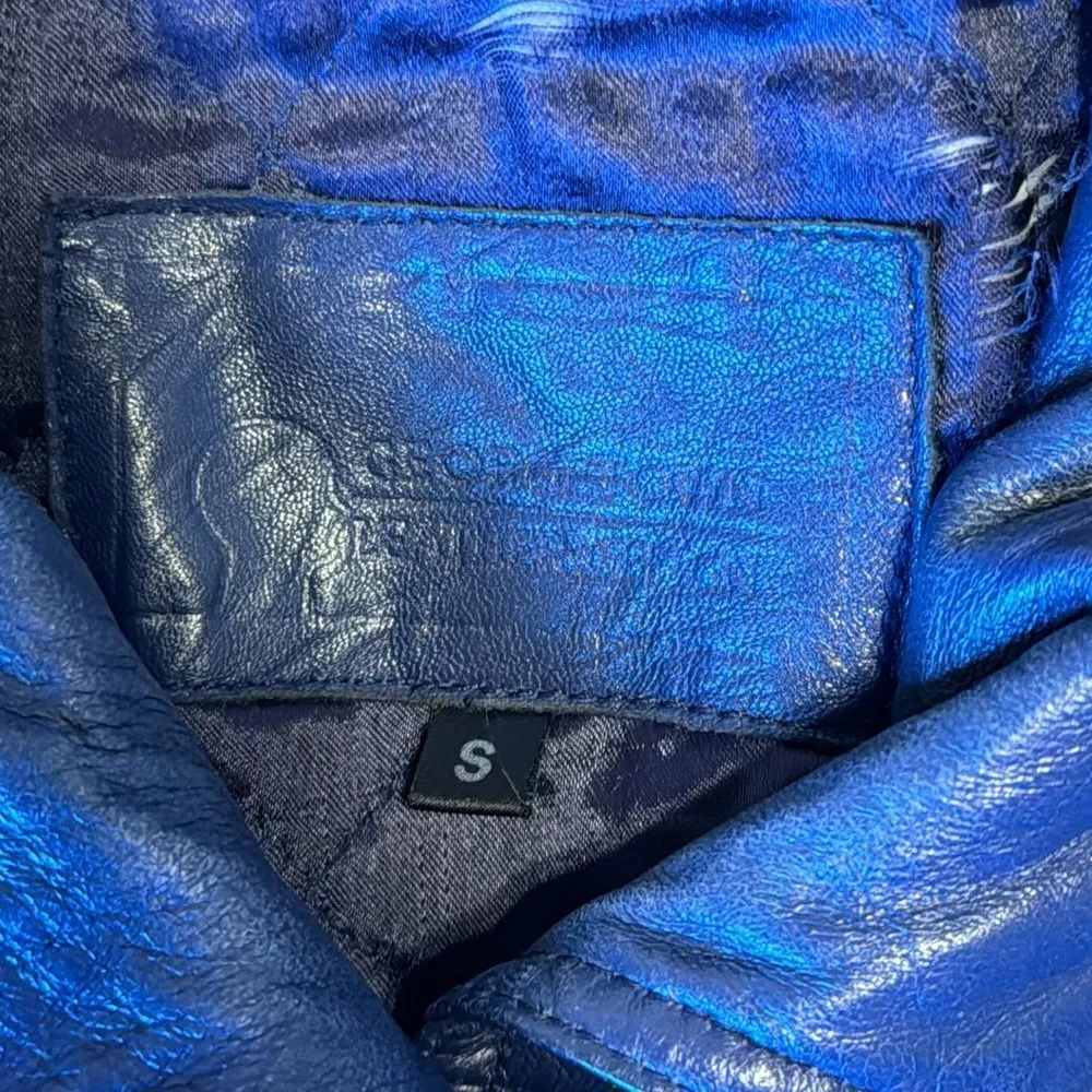 Georgetown leather design ladies soft leather jacket coat size small Y2K retro Purple - Image 4